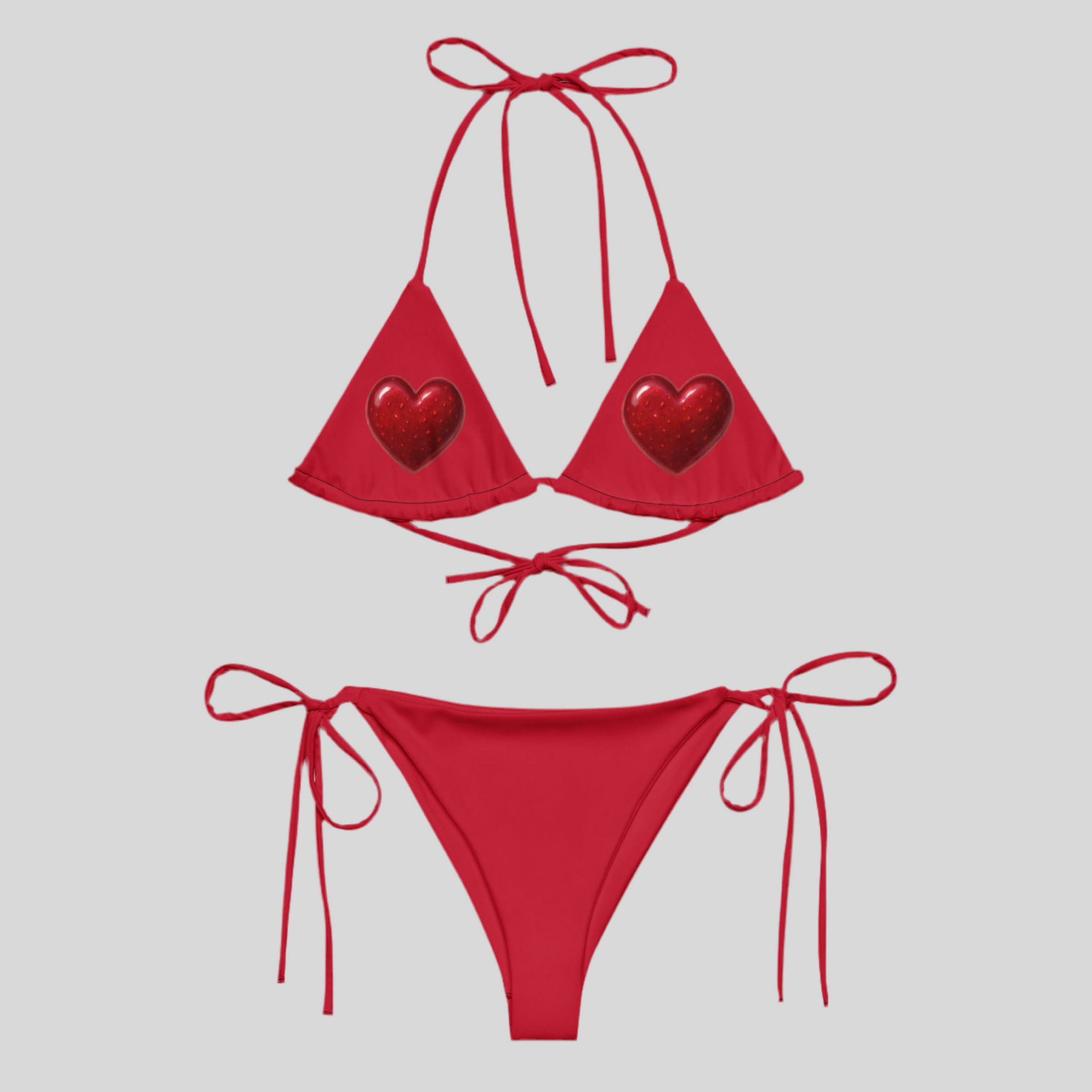 All-over print recycled string bikini